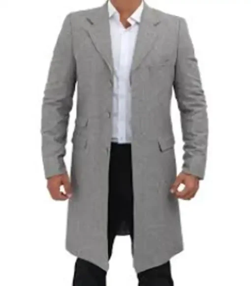 Karry Mens Mid Length Grey Coat