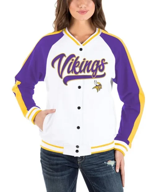 Kayson Minnesota Vikings Varsity Full Snap Jacket