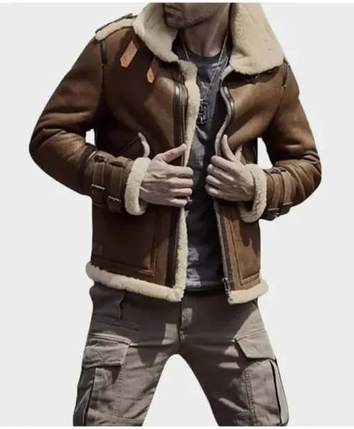 Keanu Sheepskin SF Flight Shearling Leather Jacket