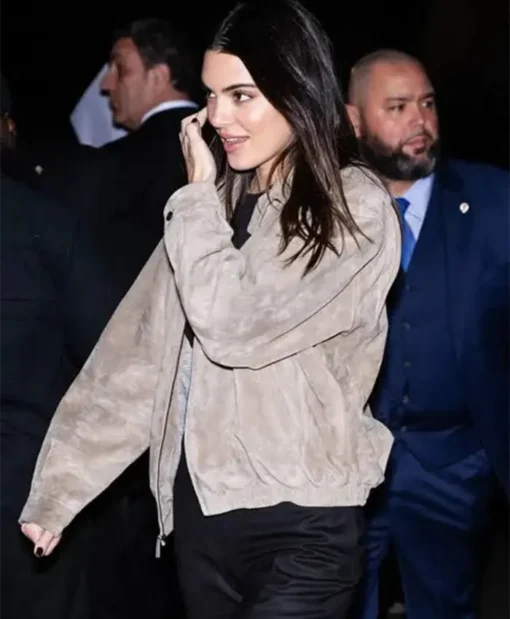 Kendall Jenner SNL Afterparty Suede Jacket