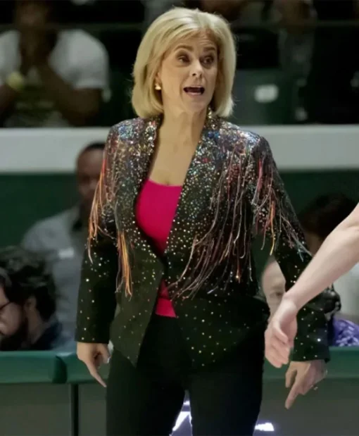 Kim Mulkey Shiny Black Blazer