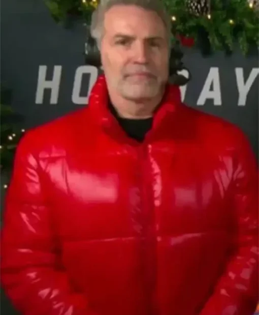 Kurt Warner Red Zip-Up Puffer Jacket