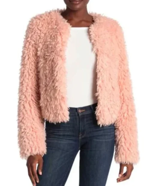 Laya DeLeon The Equalizer 2021 Pink Fur Jacket