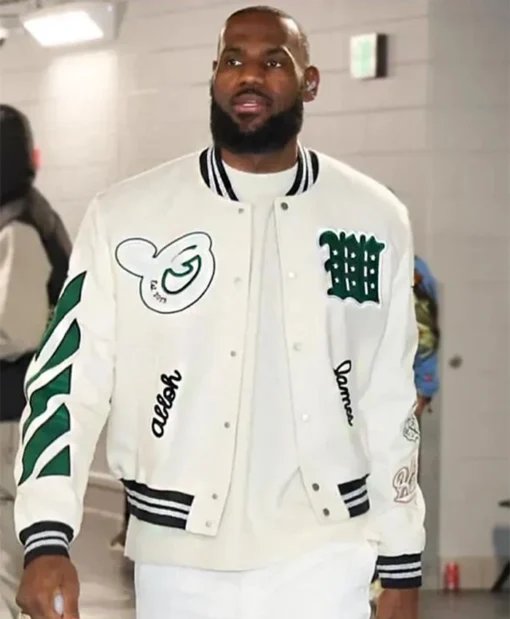 Lebron James Off White Kings Letterman Varsity Jacket