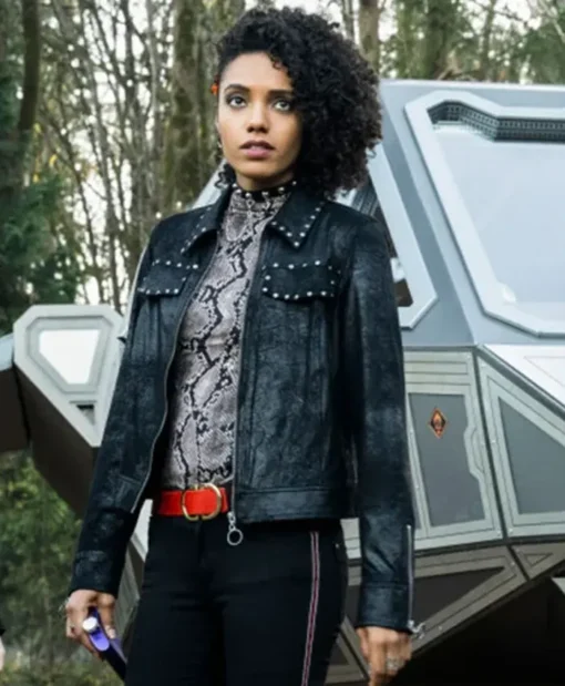 Legends Of Tomorrow S05 Maisie Richardson Sellers Black Studded Jacket