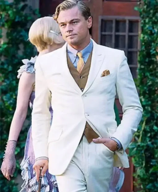 Leonardo Dicaprio Movie The Great Gatsby Jay Gatsby Suiting Fabric White Suit