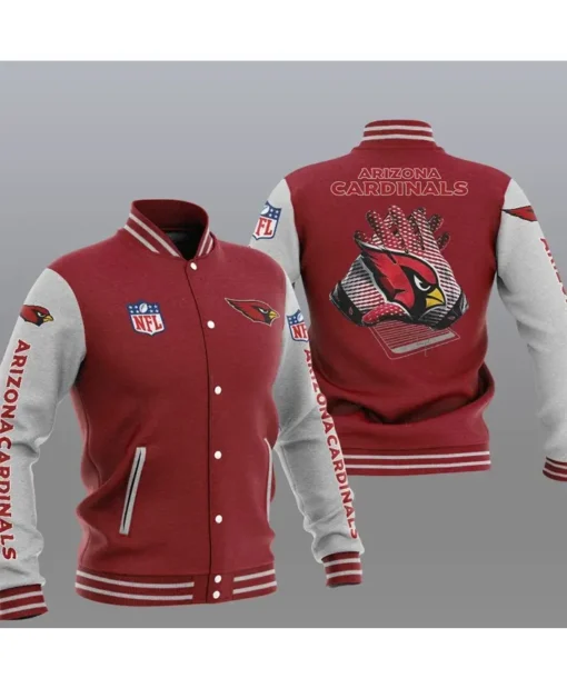 Levin Arizona Cardinals Varsity Baseball Jacket Red