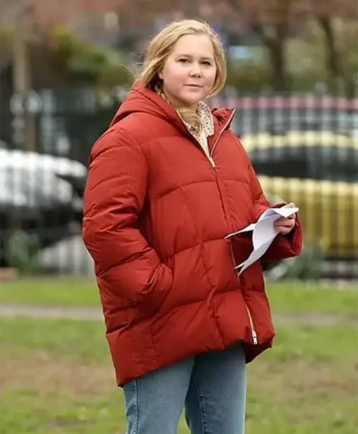 Life And Beth S02 Amy Schumer Orange Puffer Jacket