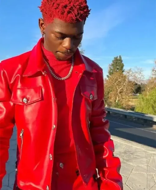 Lil Nas X Leather Red Jacket