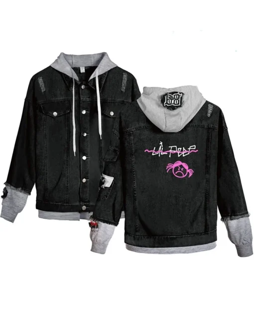 Lil Peep Angry Girl Black White Denim Jacket