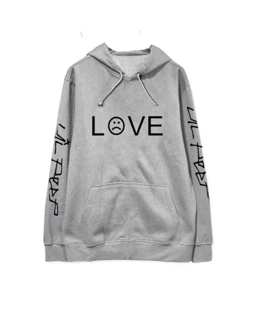 Lil Peep Love Bomber Gray Wool Hoodie