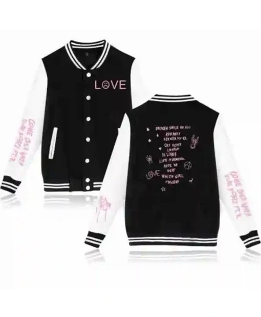 Lil Peep Love University Black White Varsity Jacket