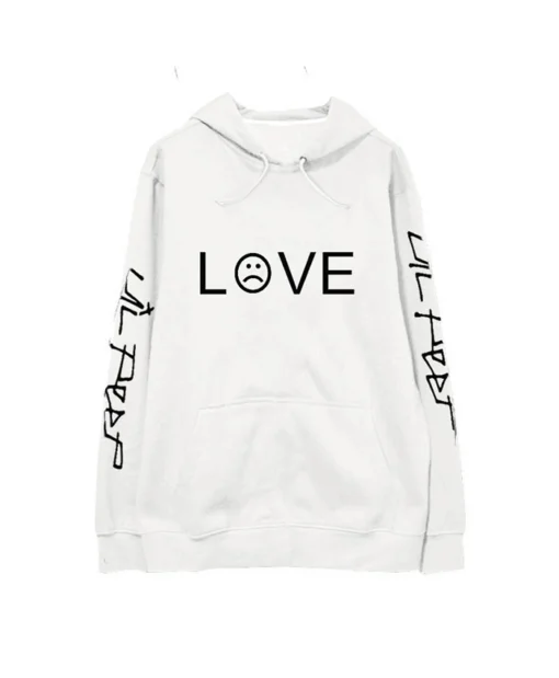 Lil Peep Love White Bomber Wool Hoodie