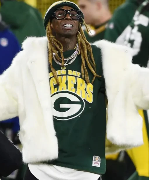 Lil Wayne Green Bay Packers Field Detroit Lions Fur Jacket