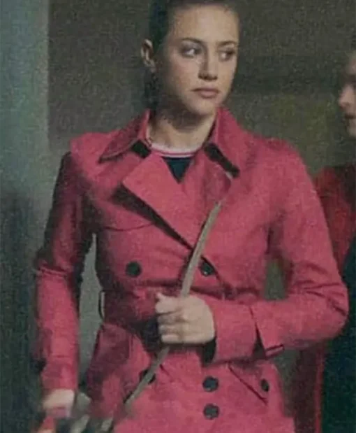 Lili Reinhart TV Series Riverdale S02 Betty Cooper Pink Wool Double-Breasted Peacoat