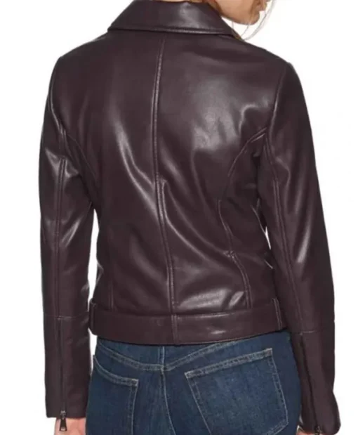 Lili Reinhart TV Series Riverdale Season 05 Betty Cooper Maroon Leather Biker Jacket