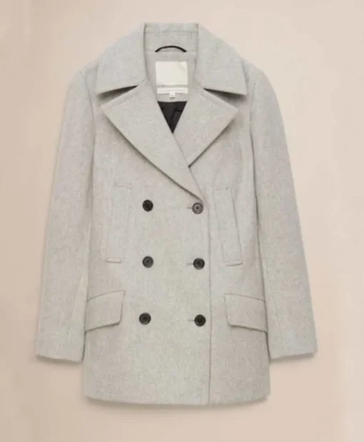 Lili ReinhartTV Series Riverdale S02 Betty Cooper Grey Wool Double-Breasted Peacoat