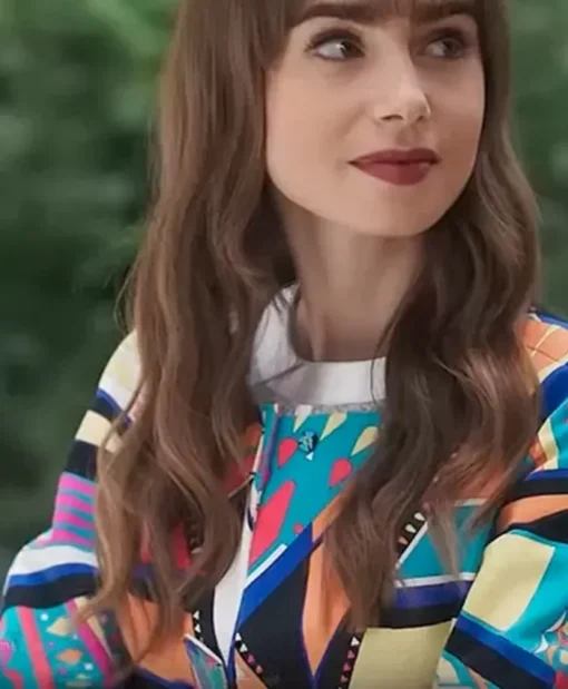 Lily Collins Emily In Paris S03 Multicolor Coat