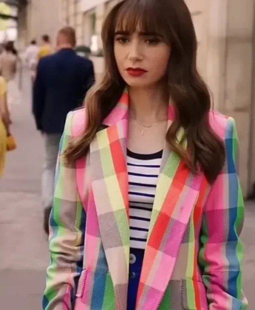 Lily Collins Emily in Paris S03 Designed Blazer