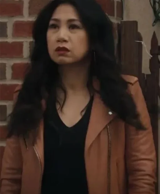 Liza Lapira Tv Series The Equalizer Mel Melody Bayani Brown Biker Leather Jacket