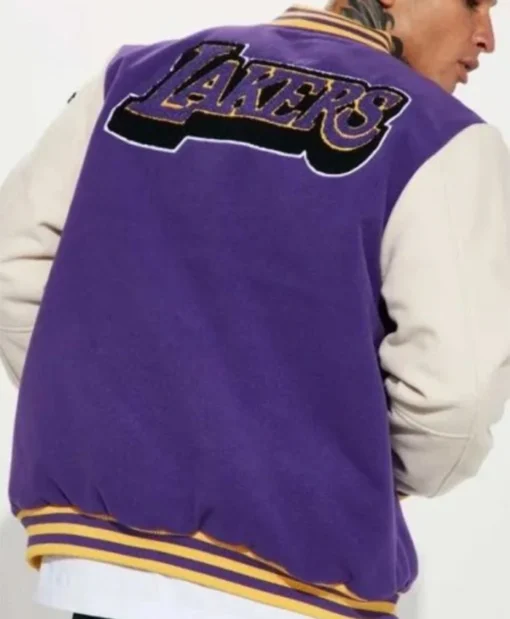 Los Angeles Lakers Loyalty Purple And White Varsity Jacket