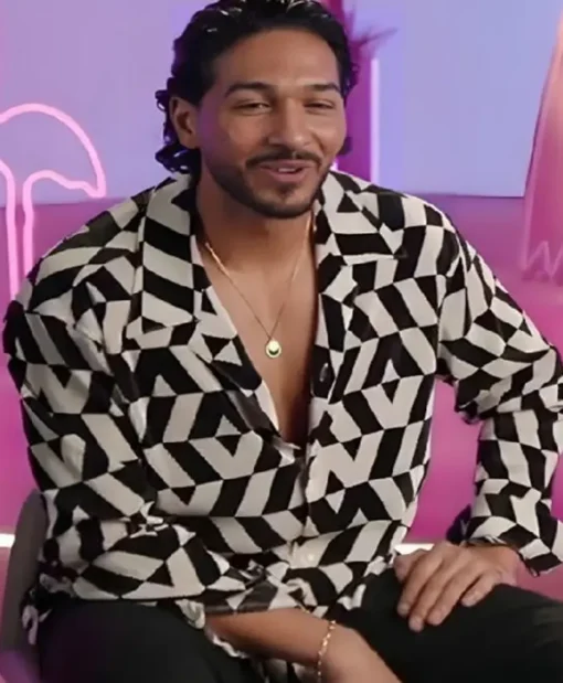 Love Island UK S011 Munveer Jabbal Geometric Shirt