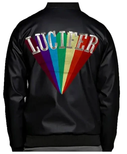 Lucifer Rising Rainbow Bomber Black Jacket