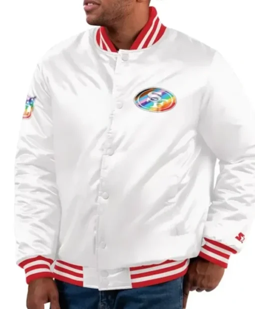 Lyric Koss San Francisco 49ers White Track Jacket