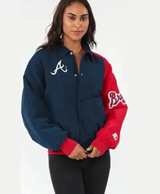 MLB Atlanta Braves Blue And Red Varsity Jacket