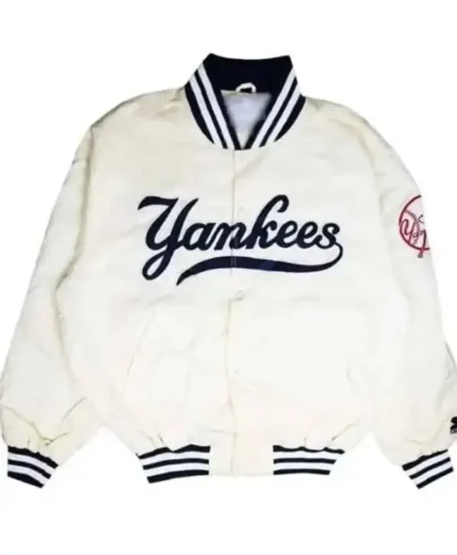 MLB New York Yankees 90s White Varsity Jacket