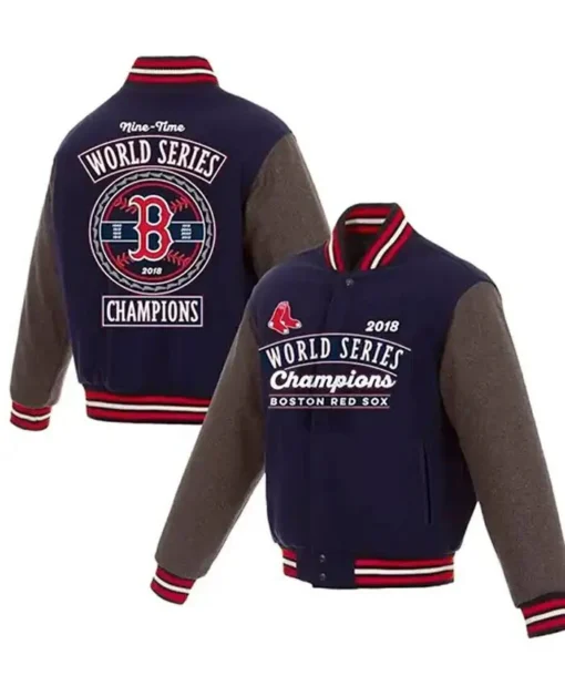 MLB Team Boston Red Sox 2018 World Series Printed Letterman Varsity Jacket For Sale