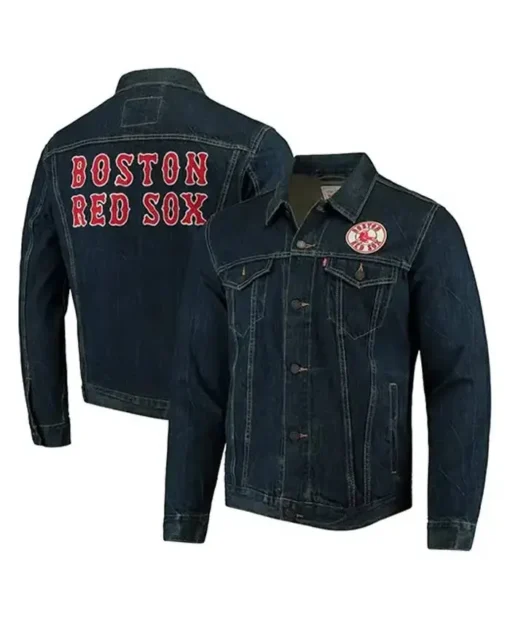 MLB Team Boston Red Sox Denim Trucker Jacket