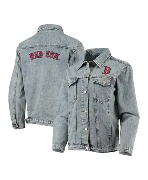 MLB Team Boston Red Sox Denim Trucker Jacket For Sale