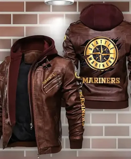 MLB Team Seattle Mariners Leather Jacket