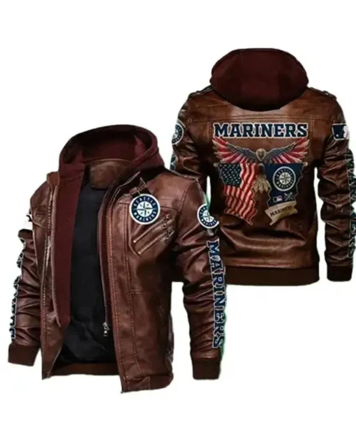 MLB Team Seattle Mariners Leather Jacket For Sale