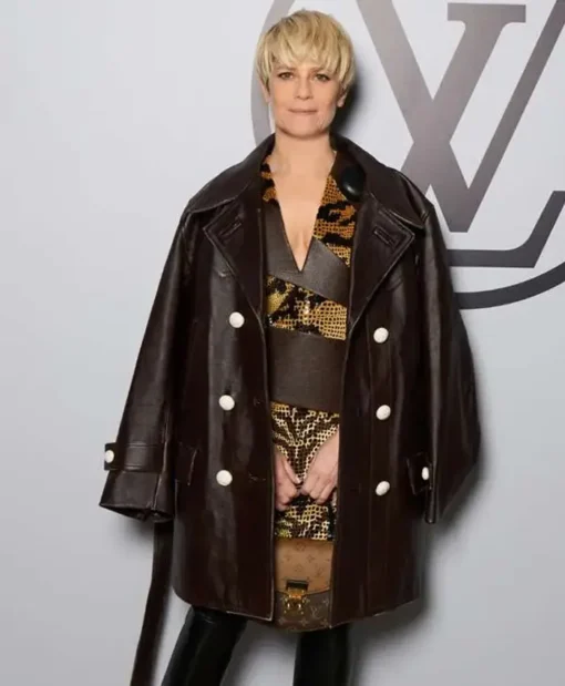 Marina Foïs Cesar Revelations Leather Coat