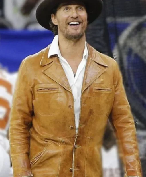 Matthew McConaughey Leather Brown Jacket