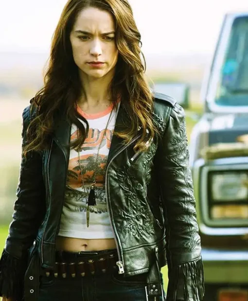 Melanie Scrofano Wynonna Earp Black Fringe Jacket