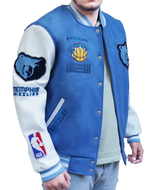 Memphis Grizzlies Pro Standard Retro Classic Rib Letterman Varsity Jacket For Sale