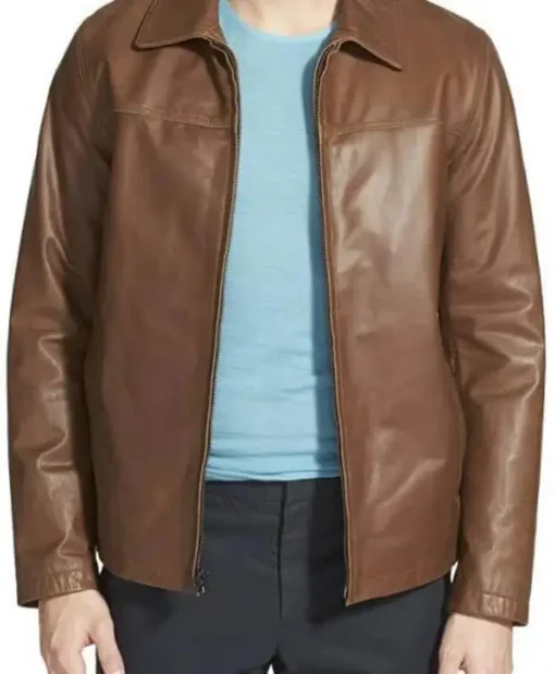 Men Vince Classic Leather Jacket