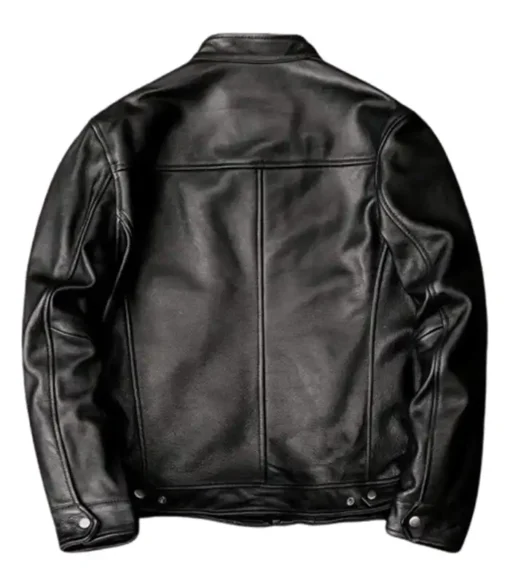 Men's Biker Leather Black Jacket Motorcycle Hunt