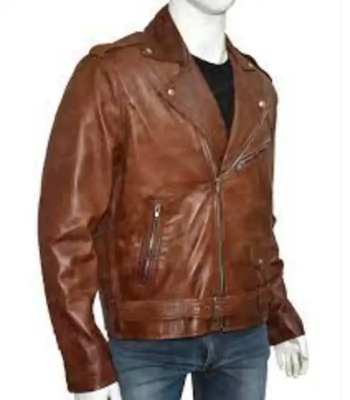 Men’s Brown Brando Style Biker Jacket