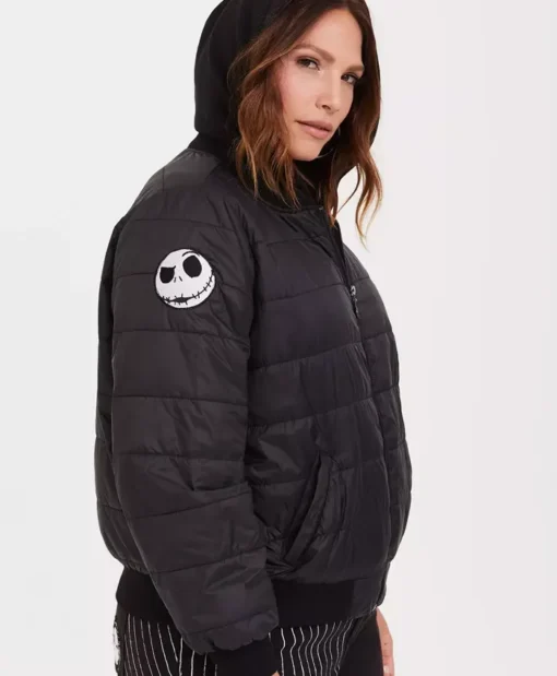 Mens The Nightmare Before Christmas Jack Puffer Bomber Jacket