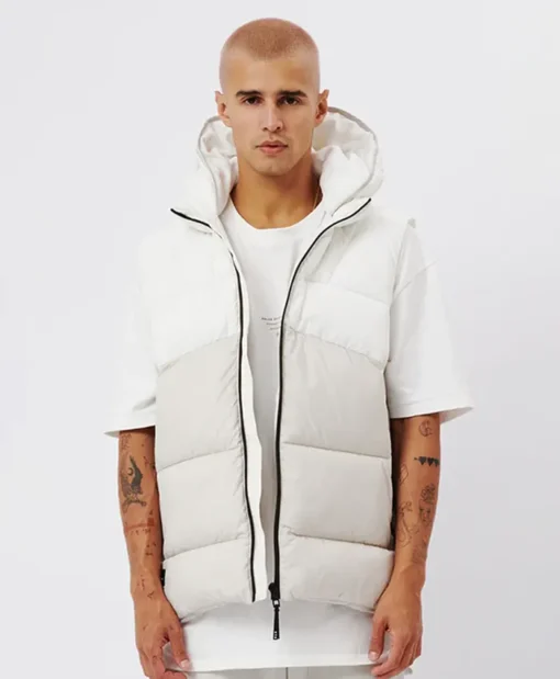 Mens White Puffer Vest