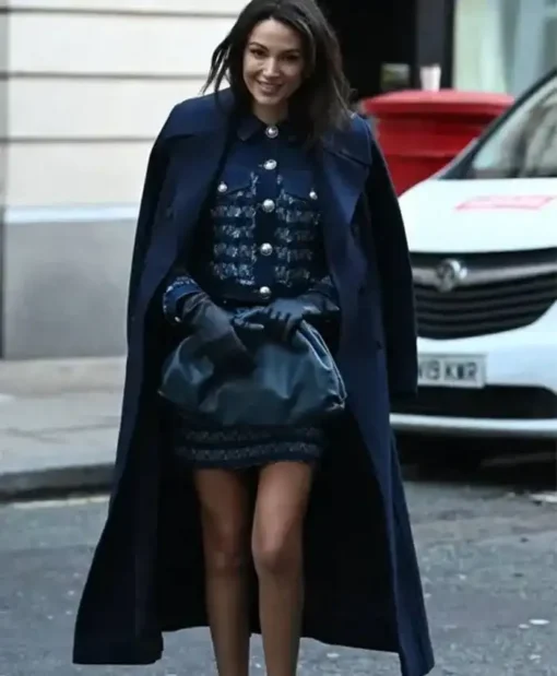 Michelle Keegan Navy Blue Coat