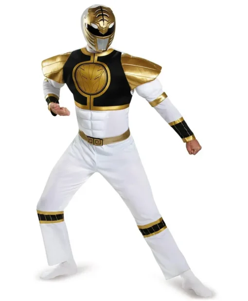 Mighty Morphin Power Ranger White Polyester Costume