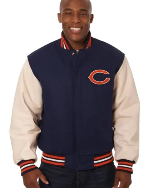 Mikey Chicago Bears Team Varsity Bomber Jacket