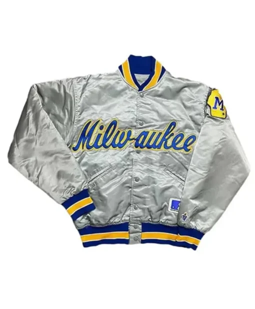 Milwaukee Brewers Grey Varsity Jacket