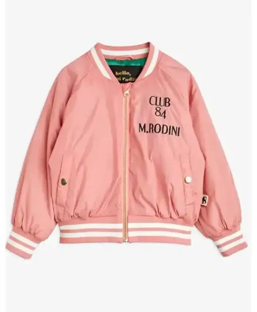 Mini Rodini Pigeons Baseball Pink Jacket
