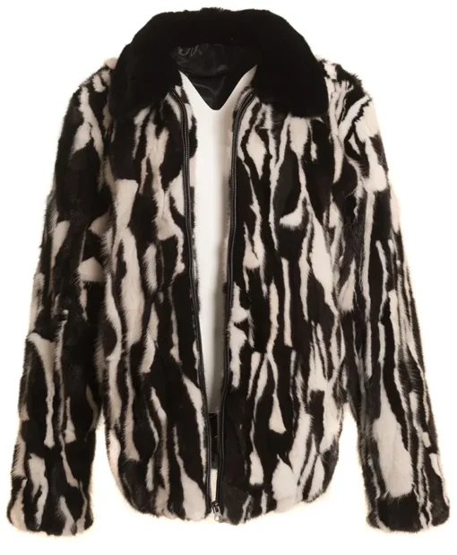 Mink Fur Black And White Jacket For Sale